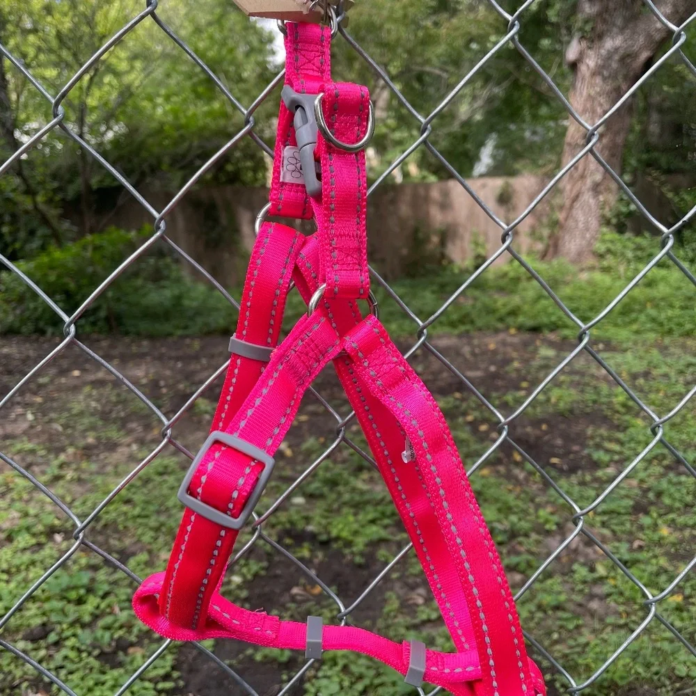 Step In Reflective Pink Web Dog Harness Size Medium`